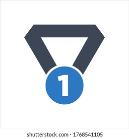 First place vector icon on white background