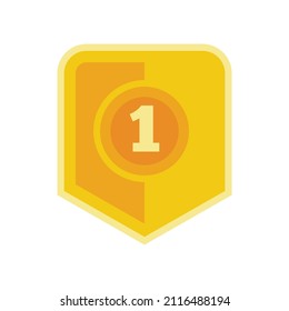 First place video game icon. Flat illustration of first place video game vector icon isolated on white background