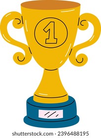 First Place Winner Cup Vector Illustration