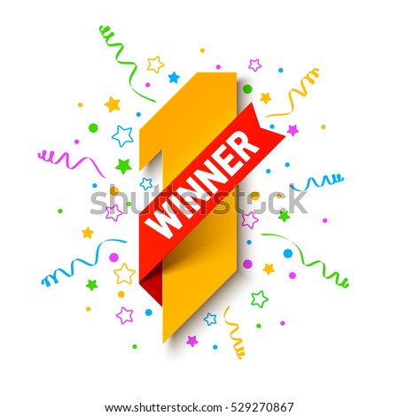 First place winner. Vector illustration.