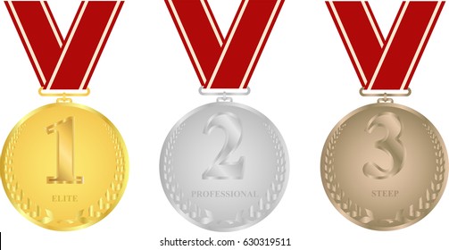 First place for the winners. Gold, silver, bronze.