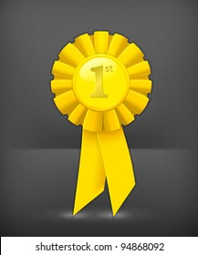 First place yellow ribbon, vector