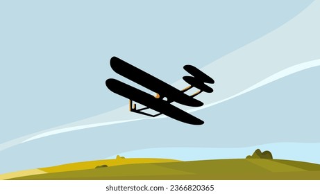 First plane flat illustration, pattern for a poster or background