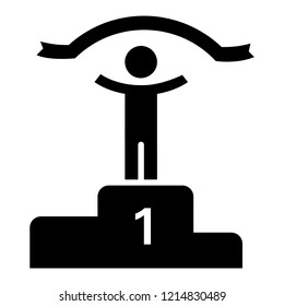 First podium place icon. Simple illustration of first podium place vector icon for web design isolated on white background