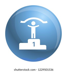 First podium place icon. Simple illustration of first podium place vector icon for web design isolated on white background