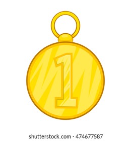 First position cold medal icon in cartoon style isolated on white background