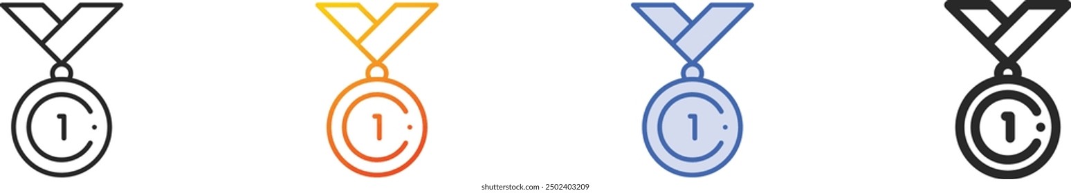 first position icon.Thin Linear, Gradient, Blue Stroke and bold Style Design Isolated On White Background