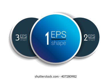 First position. Three business elements banner, template. 3 steps design, chart, infographic, step by step number option, layout. 3D cyrcle style.