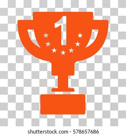 First Prize Cup icon. Vector illustration style is flat iconic symbol, orange color, transparent background. Designed for web and software interfaces.