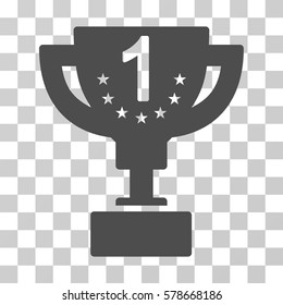 First Prize Cup icon. Vector illustration style is flat iconic symbol, gray color, transparent background. Designed for web and software interfaces.