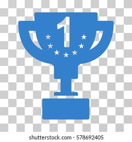 First Prize Cup icon. Vector illustration style is flat iconic symbol, cobalt color, transparent background. Designed for web and software interfaces.