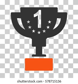 First Prize Cup icon. Vector illustration style is flat iconic bicolor symbol, orange and gray colors, transparent background. Designed for web and software interfaces.