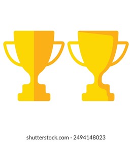 Icono del trofeo de oro del primer premio. Premio de oro trofeo. Copa de trofeos, copa ganadora, primer premio, Ilustración vectorial