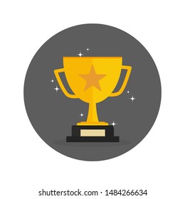 First Prize Gold Trophy Icon,prize Gold Trophy, Winner, First Prize, Vector Illustration And Icon