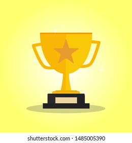 Vector Trophy Cup Red Ribbon Stock Vector (Royalty Free) 199346747