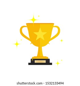 First prize gold trophy icon,prize gold trophy, winner, first prize, vector illustration and icon