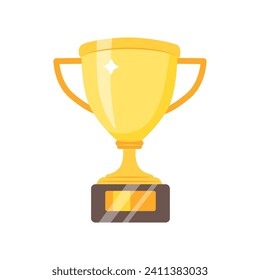 First prize golden trophy icon, golden trophy prize, winner, first prize, vector illustration and icon