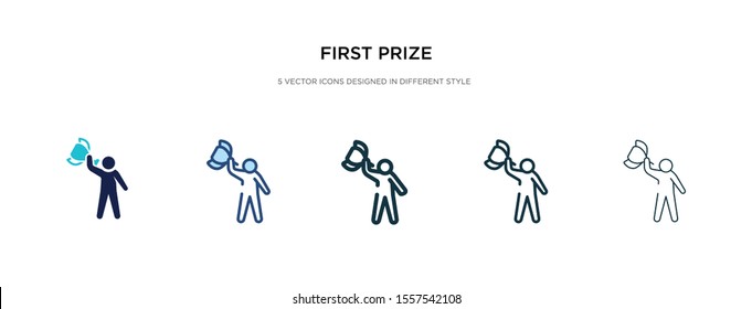 first prize icon in different style vector illustration. two colored and black first prize vector icons designed in filled, outline, line and stroke style can be used for web, mobile, ui