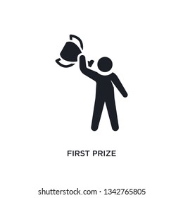 first prize isolated icon. simple element illustration from humans concept icons. first prize editable logo sign symbol design on white background. can be use for web and mobile