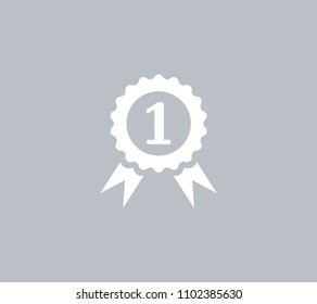 First prize, medal, reward. Vector icon.