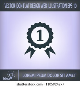 First prize, medal, reward. Vector icon.