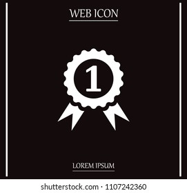 First prize, medal, reward. Vector icon.