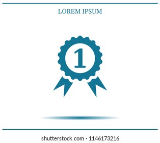 First prize, medal, reward. Vector icon.