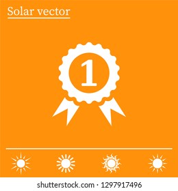 First prize, medal, reward. Vector icon.