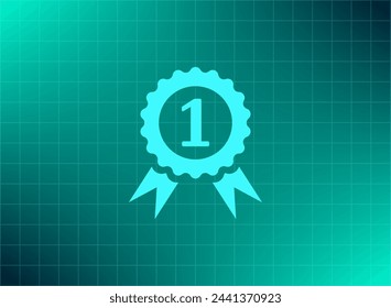 First prize, medal, reward. Vector icon.