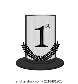 first prize nomination trophy or first podium illustration, vector, art, object award trophy, champion trophy