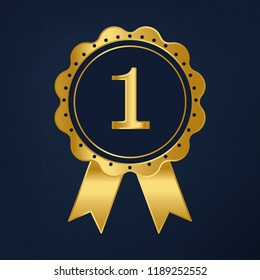 First prize ribbon award vector