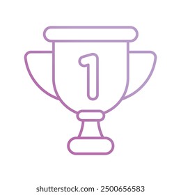first prize trophy icon with white background vector stock illustration