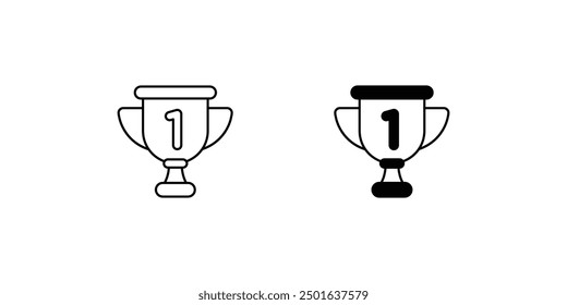 first prize trophy icon with white background vector stock illustration