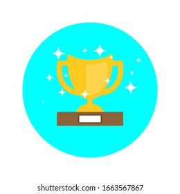 First prize trophy icon, winner, first prize, vector illustration and icon