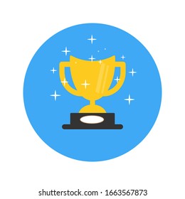First prize trophy icon, winner, first prize, vector illustration and icon