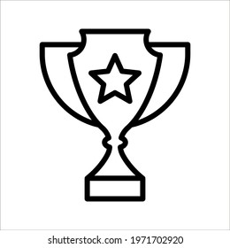 First prize trophy icon, winner vector illustration on white background. color editable