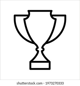 First prize trophy icon, winner vector illustration on white background. color editable