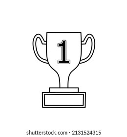 First prize trophy line art