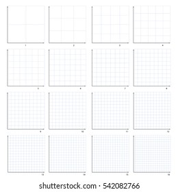 The first quarter of the coordinate plane. variations from one to sixteen.