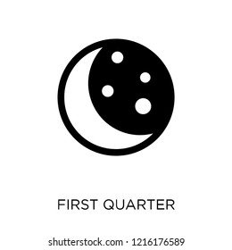 First quarter icon. First quarter symbol design from Weather collection. Simple element vector illustration on white background.