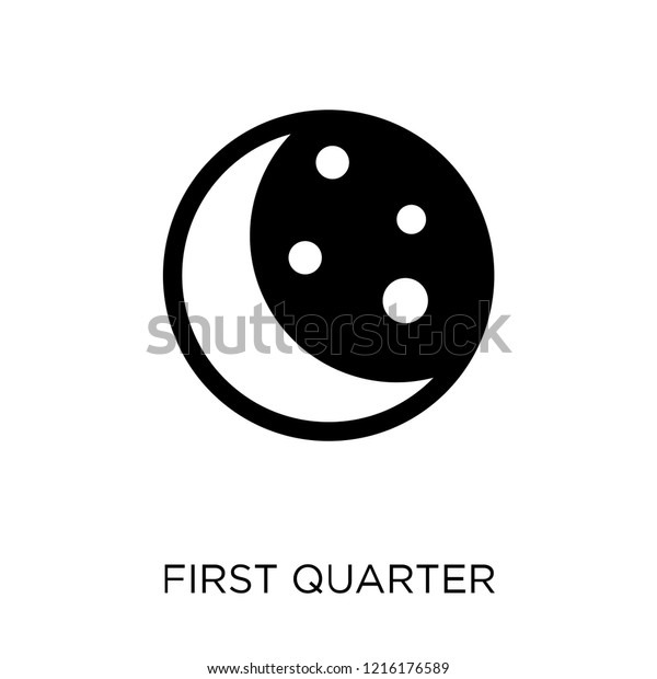 First quarter icon. First quarter symbol\
design from Weather collection. Simple element vector illustration\
on white background.