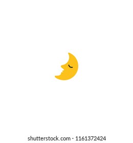 First Quarter Moon with Face Vector Icon