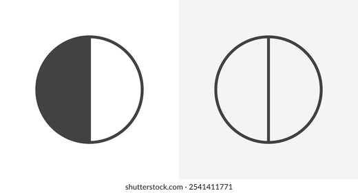 Ícone lua do primeiro quarto plano e design conjunto simples