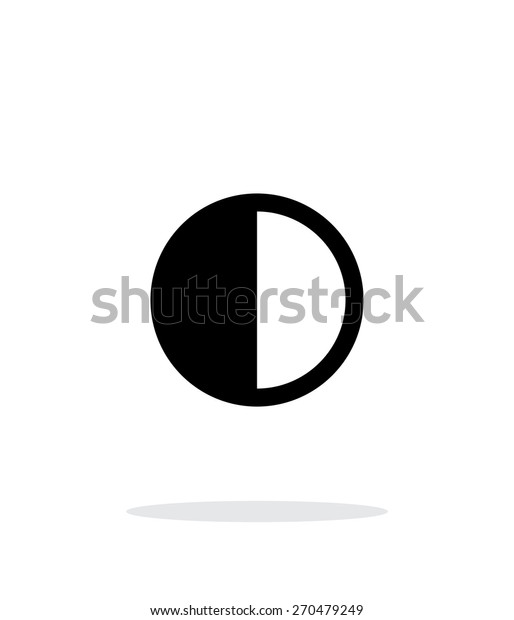 First quarter moon simple icon on white\
background. Vector\
illustration.