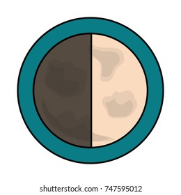 first quarter moon  vctor illustration