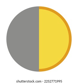 First quarter moon vector flat icon. Isolated first quarter moon emoji illustration