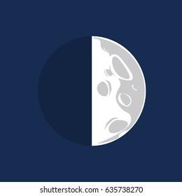 First quarter moon vector illustration