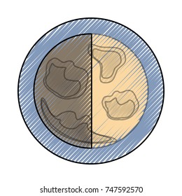 first quarter moon vector illustration