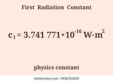 First Radiation Constant. Physics constant. Education. Science. Vector illustration.