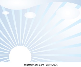 The first rays of morning sun. Vector illustration